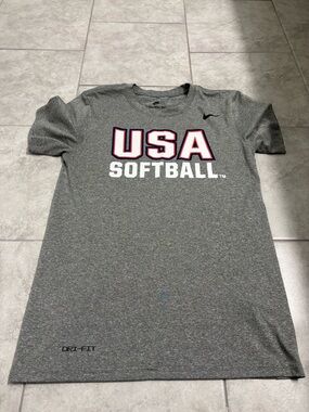 Nike Gray USA Softball Dri-FIT Tee